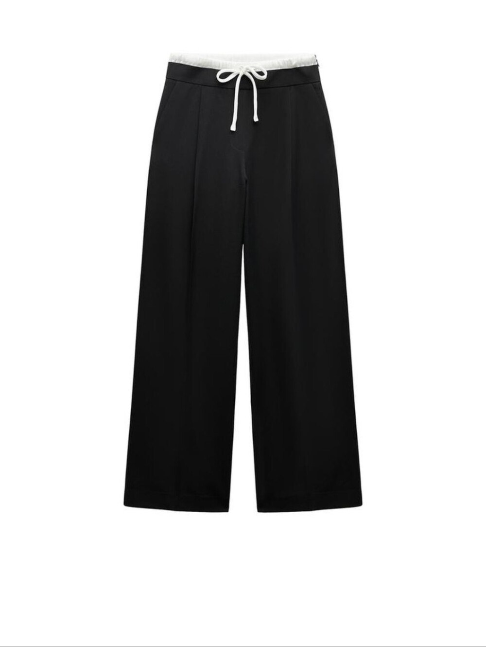 Zara Double Waist Wide Leg Black Pants NWT XL $60 Sold Out